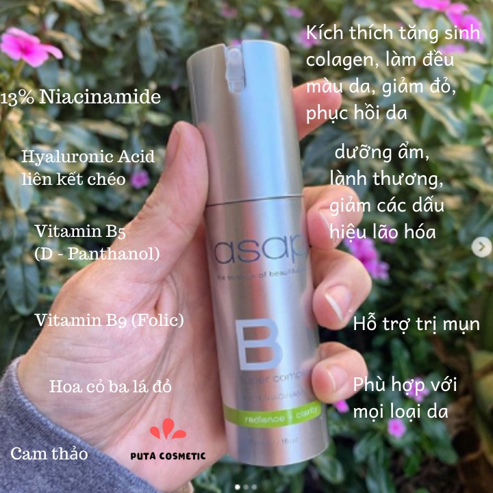 Serum Asap Super B Complex 30ml - phục hồi, dưỡng sáng da, giảm mụn