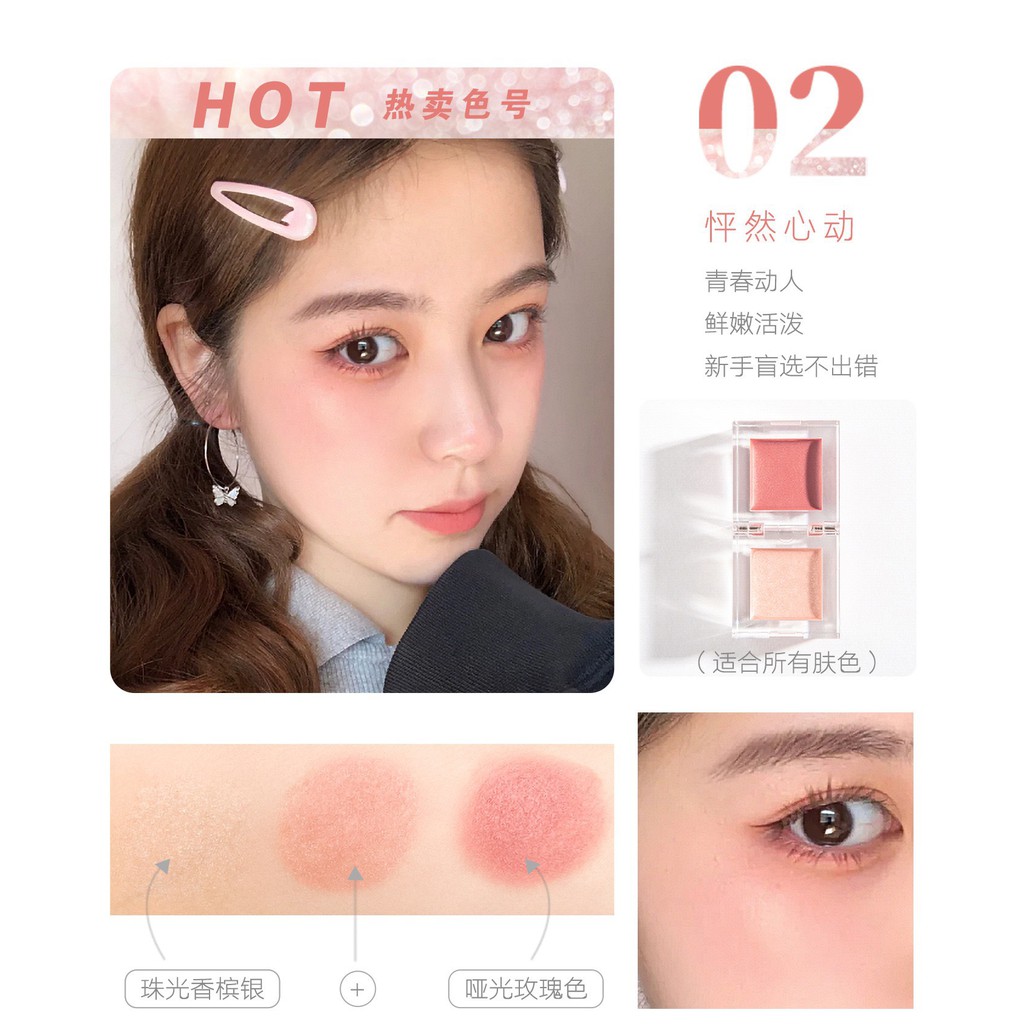 Phấn Má Hồng Tích Hợp Bắt Sáng CVZ 2 Trong 1 Thiết Kế Dạng Khối Chất Lượng Cao | BigBuy360 - bigbuy360.vn