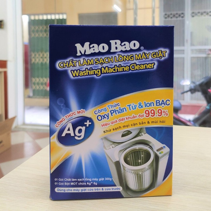 Combo 2 hộp vệ sinh lồng máy giặt maobao ion bạc siêu diệt khuẩn tiết kiệm