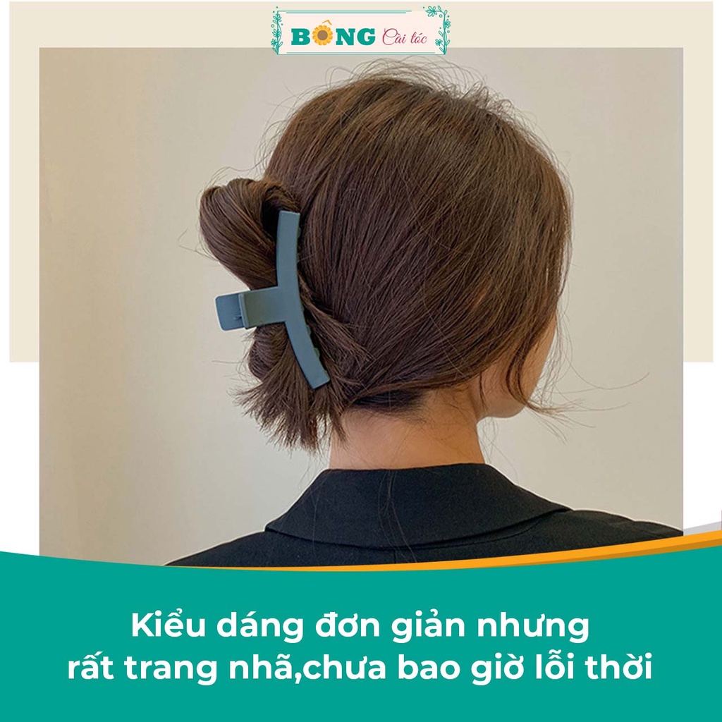 Kẹp tóc càng cua phong cách Hàn Quốc chất liệu nhựa hình vòng cung kích thước lớn nhiều màu sắc KN20 - kẹp BÔNG Cài Tóc