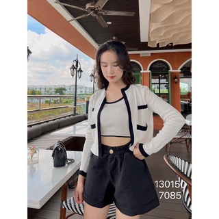 Set 2 Món Áo khoác phối viền + 2 dây