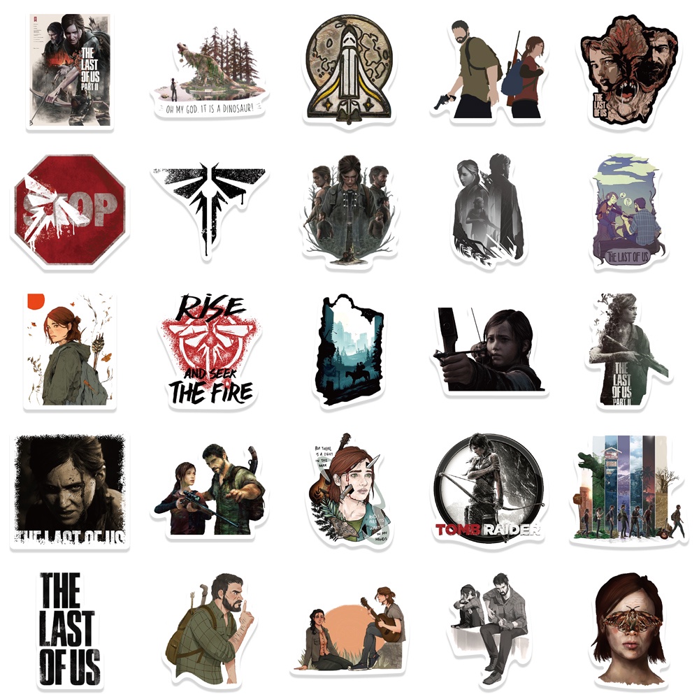 Bộ 50 Miếng Dán Hình Nhân Vật Game The Last of Us Chống Thấm Nước Trang Trí Vali / Điện Thoại / Ván Trượt