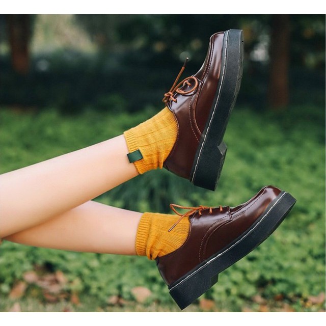 ulzzang [CÓ SẴN] Giày Ulzzang vintage phong cách Nhật đồng phục sinh viên mũi tròn harajuku retro da pu oxford Hàn quốc | BigBuy360 - bigbuy360.vn