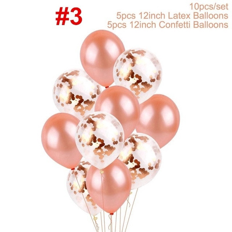 Bong Bóng Foil Màu Vàng Hồng Dùng Cho Tiệc Sinh Nhật, Đám Cưới