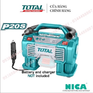 Máy nén khí tự động dùng pin total tacli2002 áp suất tối đa 160psi, kèm theo 3 đèn led, không kèm theo pin sạc - thietbi