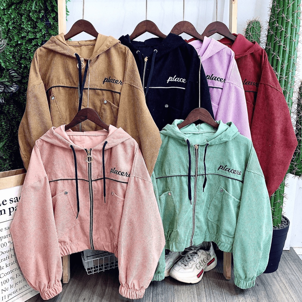 Áo Khoác Nữ Lửng Nhung Gân Tăm Phối Nút Thời Trang Cao Cấp Siêu Xinh Mẫu Hot TP509 [NewUnisex]