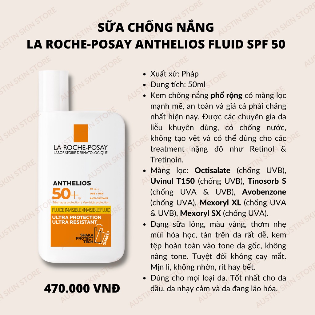 Kem Chống Nắng La Roche-posay Anthelios Fluid SPF 50