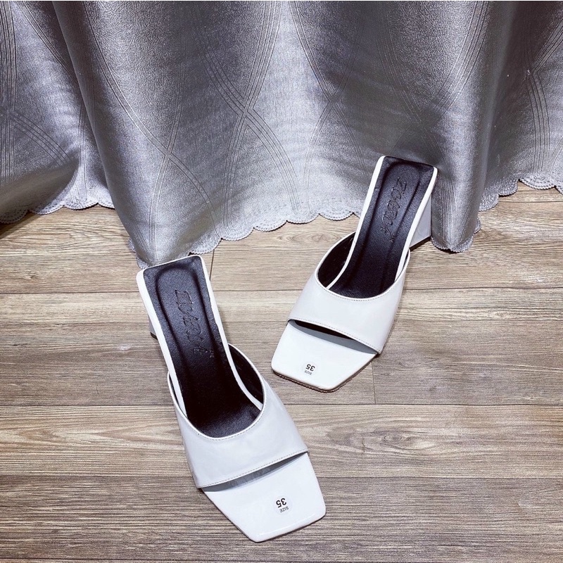 Giày guốc tam giác hở mũi H2STORE cao 9cm hót hít hàng chuẩn đẹp