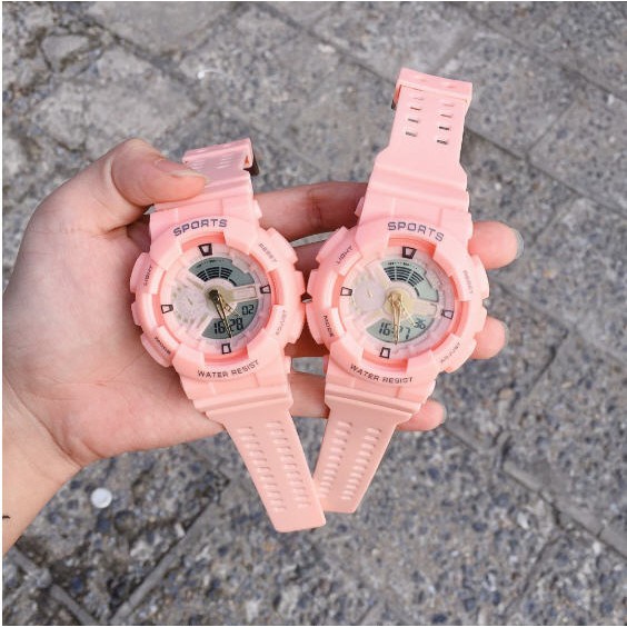 Đồng hồ Sanosi Nữ điện tử thể thao Hồng dây cao su siêu bền | BigBuy360 - bigbuy360.vn