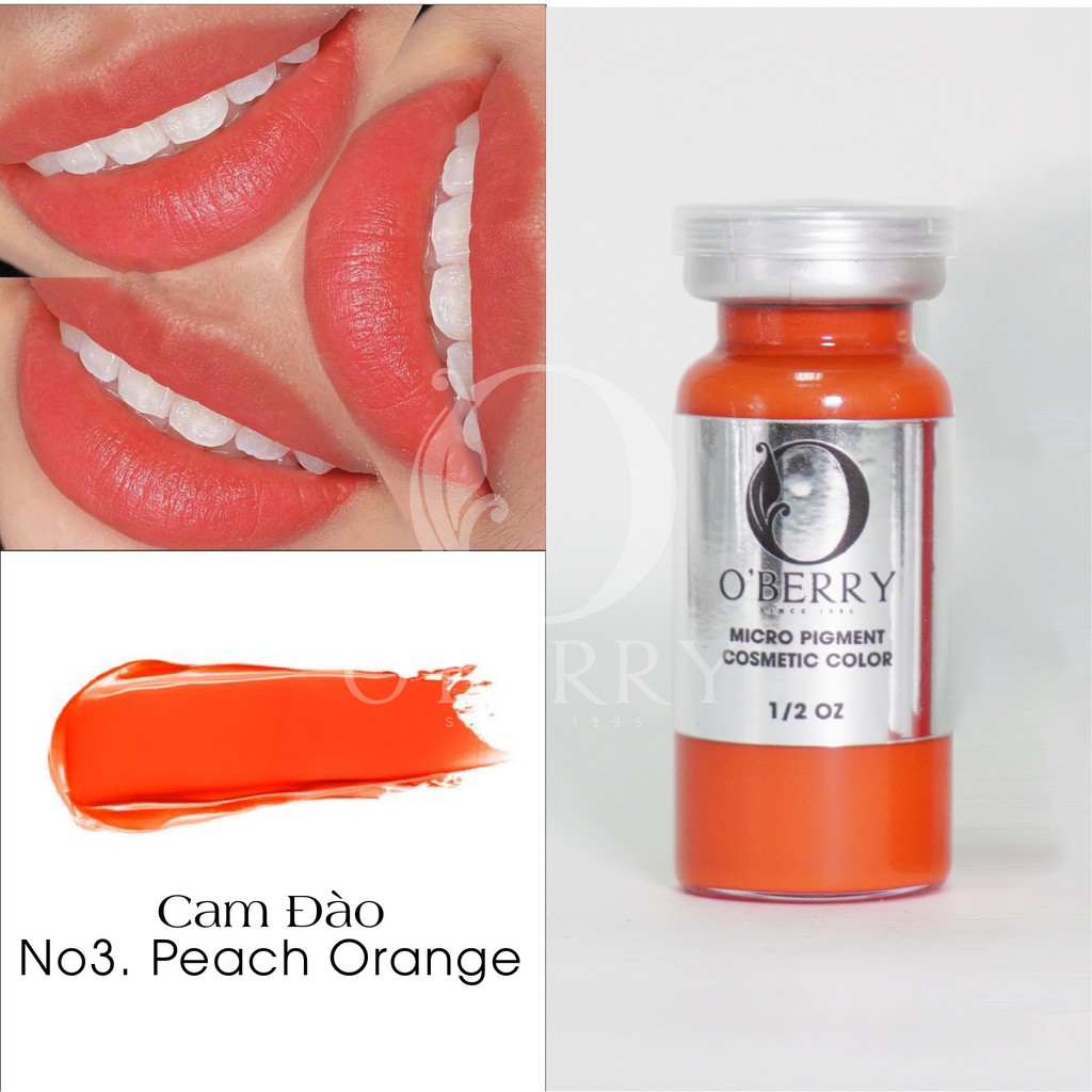 [CHÍNH HÃNG] MỰC PHUN XĂM MÔI BÁM NHANH BONG ĐẬM O'BERRY NHẬP KHẨU ĐỘC QUYỀN HOA KỲ - MÀU CAM ĐÀO