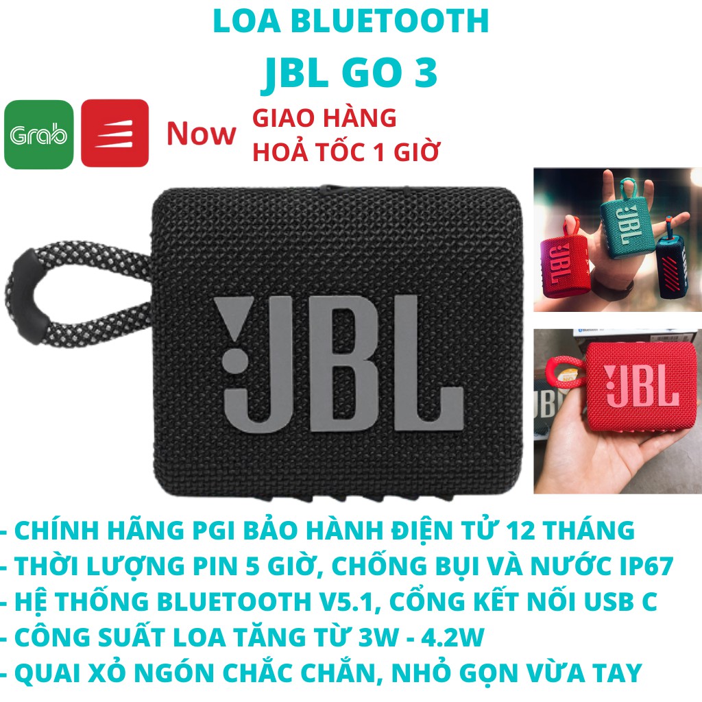 [Mã 2404EL10K giảm 10K đơn 20K] Loa Bluetooth JBL Go 3 fullbox new 100%