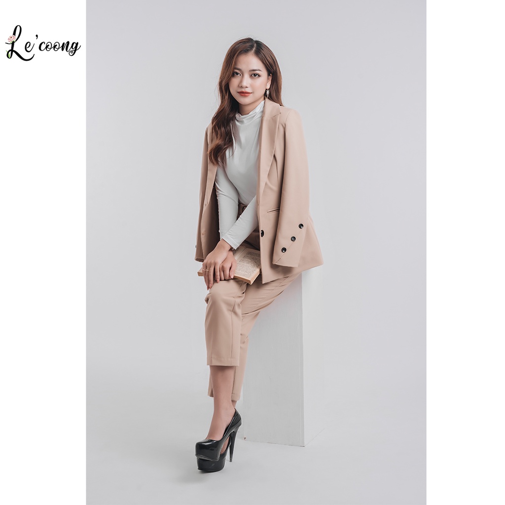 Set Vest Quần Dài LeCoong B18 Aurora Màu Nâu Be
