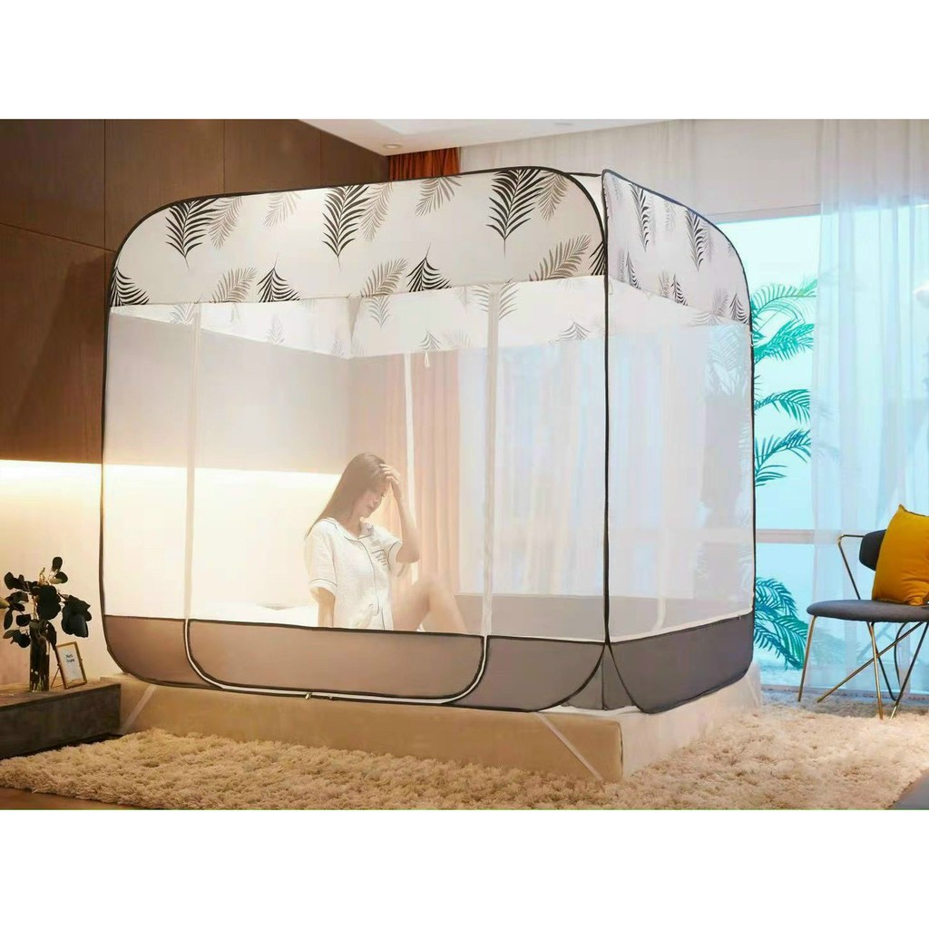 Màn chụp tự bung đỉnh vuông cao câp gấp gọn kích thước 1m6x2m