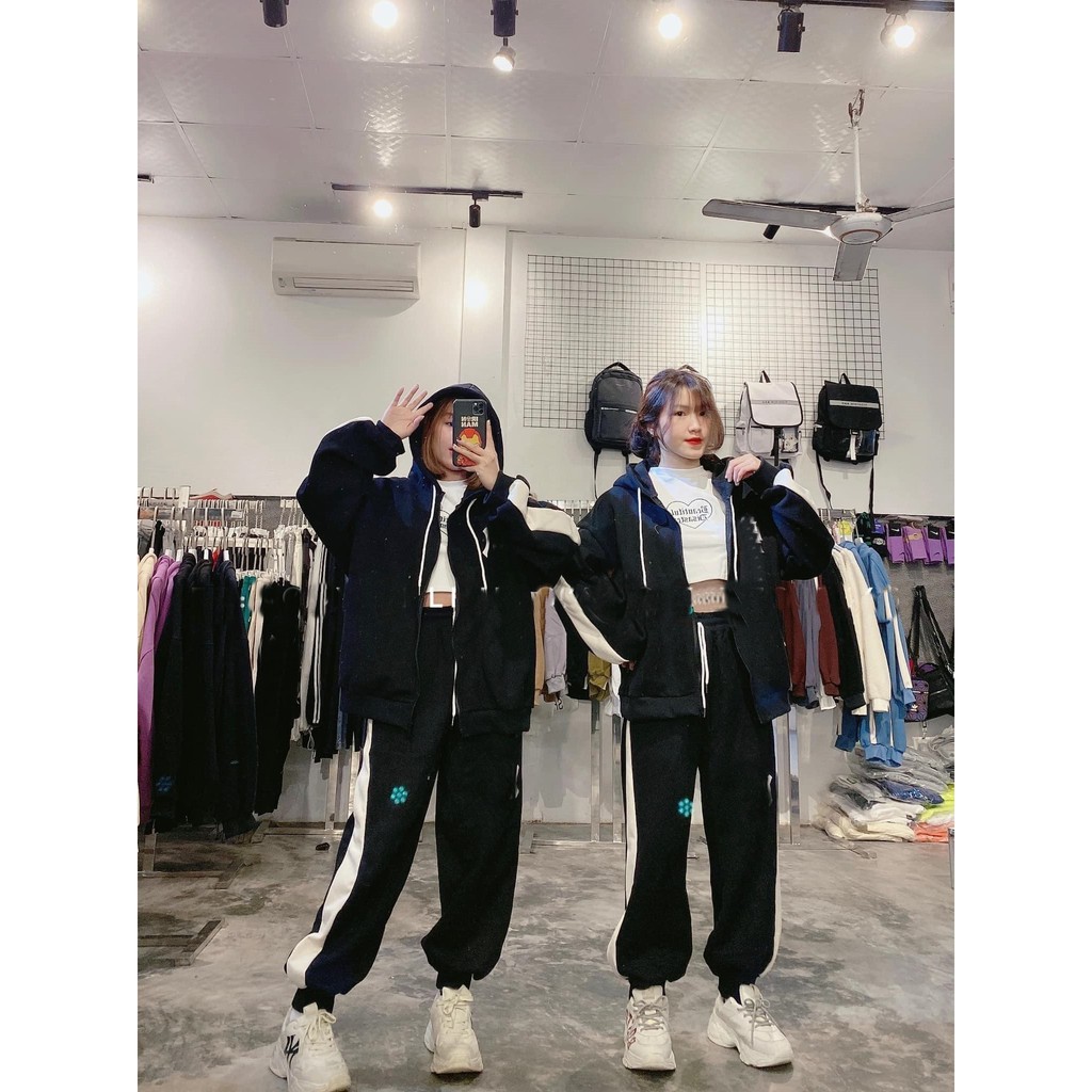 bộ nỉ thể thao NY1 unisex form rộng siêu đẹp | BigBuy360 - bigbuy360.vn