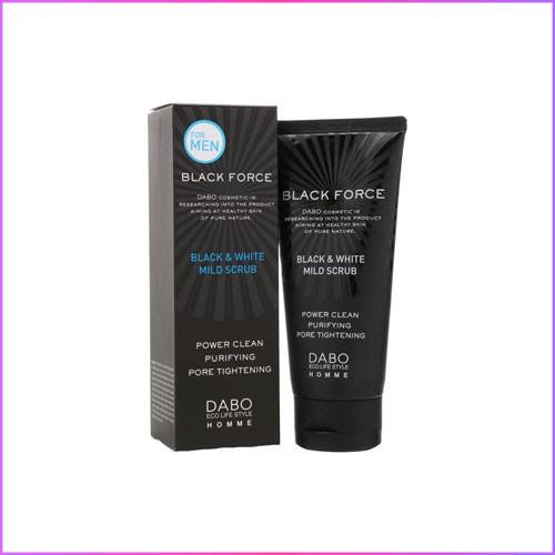 Sữa rửa mặt Nam sạch mụn trắng da Dabo Black Force Hàn Quốc 120ml - Hàng Chính Hãng