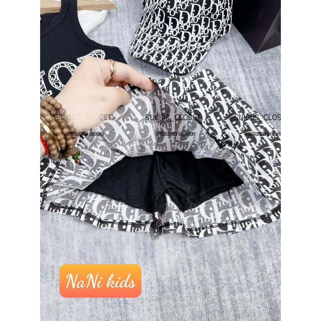 014222 Set váy bé gái, set năng động, set váy+áo thun croptop