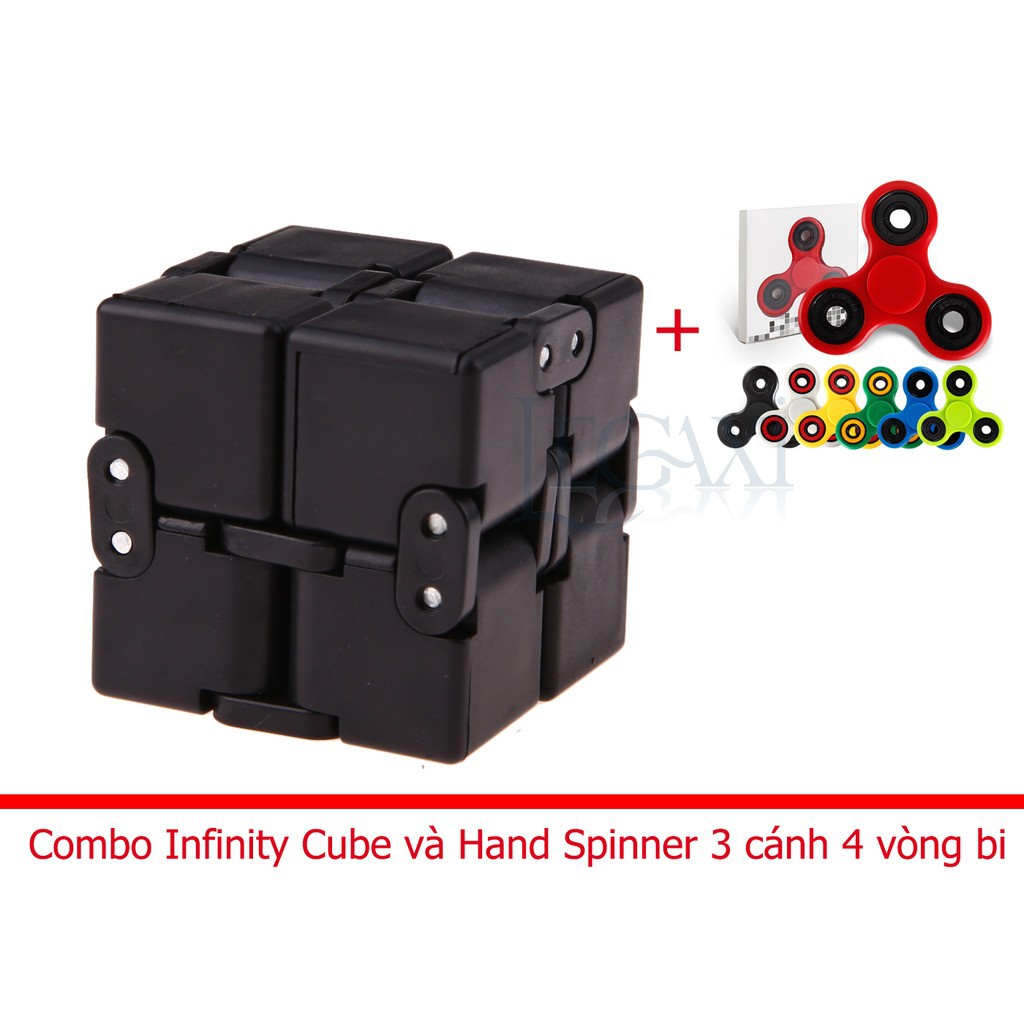 Combo Thư Giãn Giải Trí Infinity Cube + Hand Spinner (3 cánh, 4 vòng bi) Legaxi YMS8395