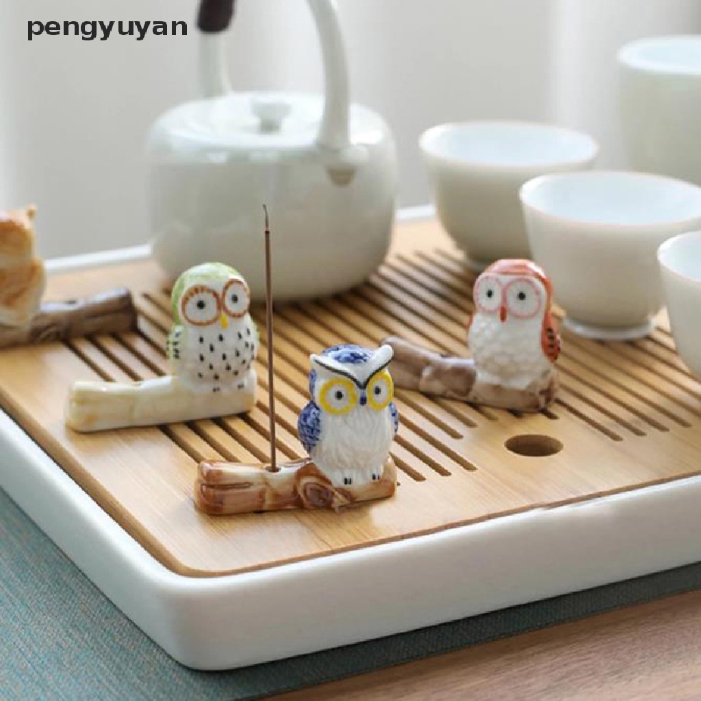 Giá Đỡ Trầm Hương Hình Cú Mèo Bằng Gốm Sứ Độc Đáo Trang Trí Bàn Làm Việc