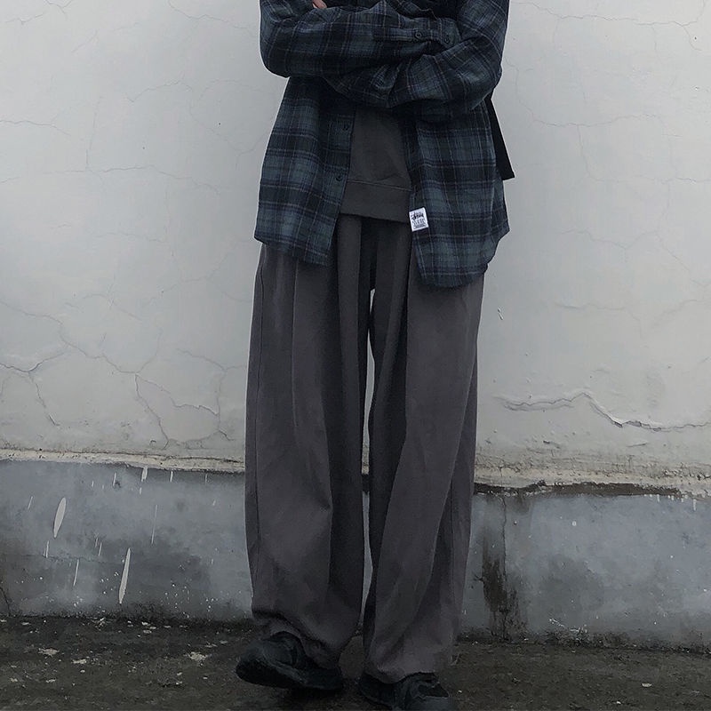 Quần Dài Lưng Cao Ống Rộng Thời Trang Mùa Đông Nhật Hàn Dành Cho Nữ