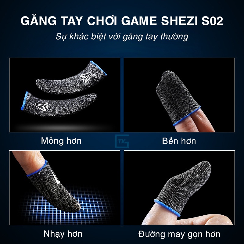 Găng tay chơi game Shezi S02 - Sợi bạc cao cấp chơi game Mobile