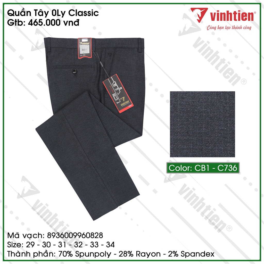 Quần Tây Nam 0ly Classic Vĩnh Tiến 465