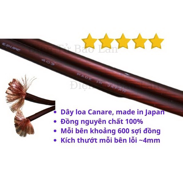 ( Made In Japan ) Dây Loa Audio, Dây Loa Canare