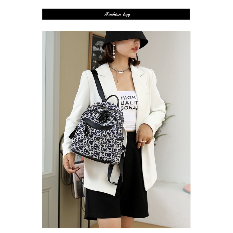 Ba Lô Nữ Thời Trang Cỡ Lớn In Chữ Phong Cách Retro