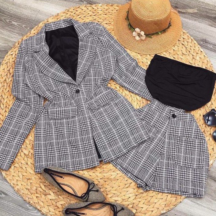 [CÓ VIDEO THẬT] SET VEST NỮ SỌC CARO QUẦN NGẮN BIG SIZE, Có Hình Thật 100% | BigBuy360 - bigbuy360.vn