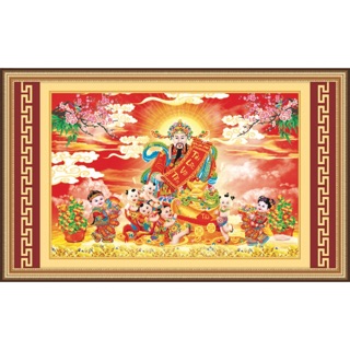 Tranh thêu chữ thập 3d Tài lộc vô tận - Thần tài < 53451 > chưa thêu