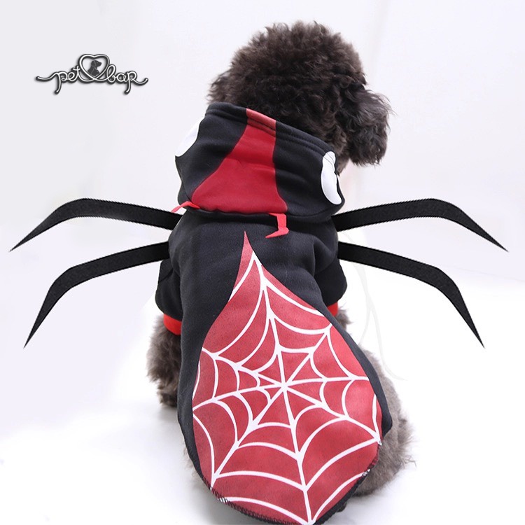 Áo cho thú cưng cosplay siêu nhân nhện cá tính - Áo hóa trang cho chó mèo có mũ trùm đầu ngộ nghĩnh