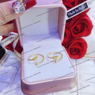 Nhẫn lông vũ bạc và xi vàng