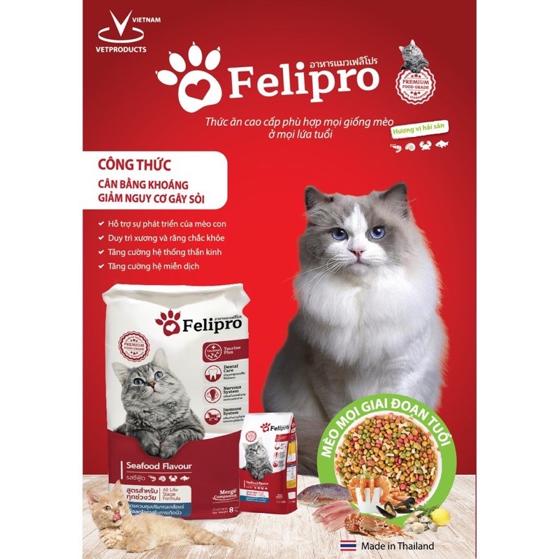 Thức ăn hạt mèo mọi lứa tuổi Felipro 1kg __