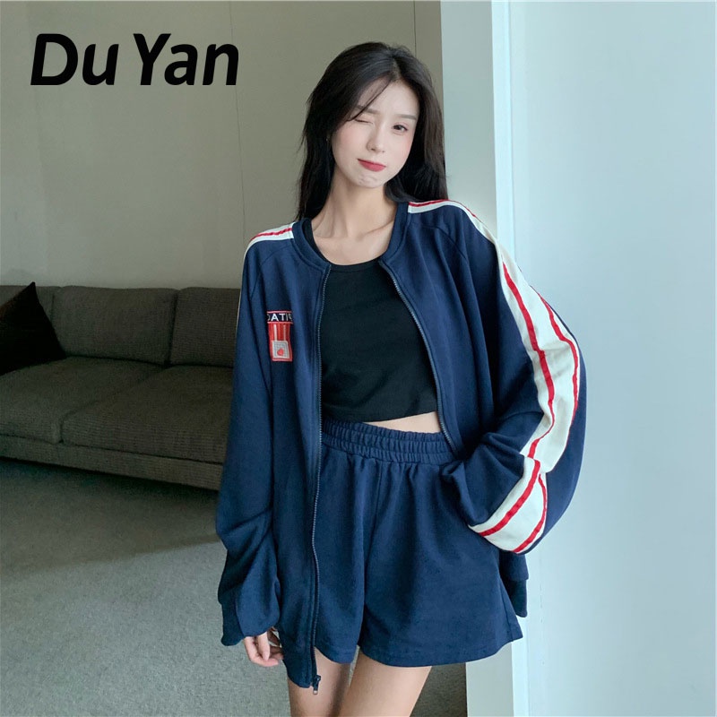 Áo Khoác Bóng Chày Dài Tay Cổ Chữ V Thời Trang Nữ