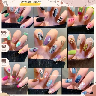 Nailbox ,10 móng úp thiết kế, vẽ hoạ tiết đơn giản.