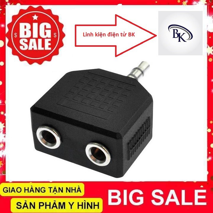 Đầu Chia Jack 3.5 Chuẩn Từ 1 Cổng Ra 2 Cổng-linhkiendientubk