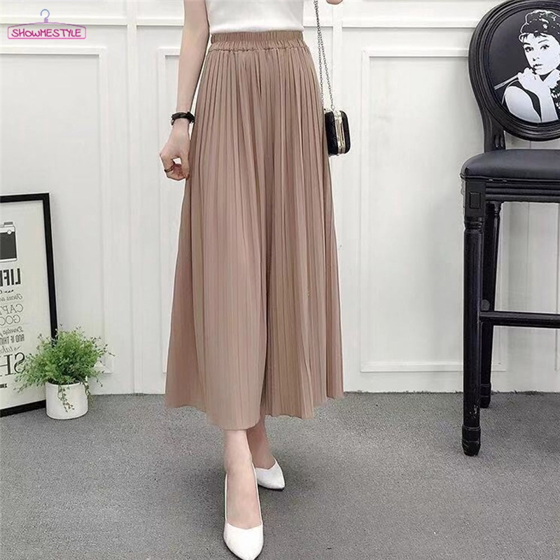 [Mã FAXANH55 giảm 10K đơn 50K] Quần Chiffon Nữ Ống Rộng Xếp Ly Thời Trang | BigBuy360 - bigbuy360.vn