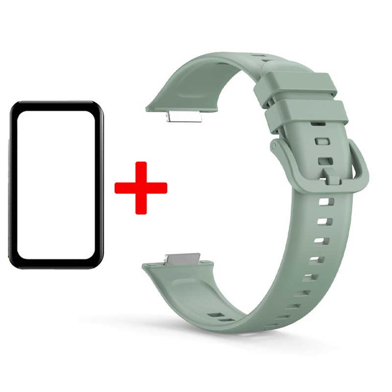 Dây đeo silicone Jansin có miếng bảo vệ màn hình cho đồng hồ thông minh Huawei Watch Fit 2