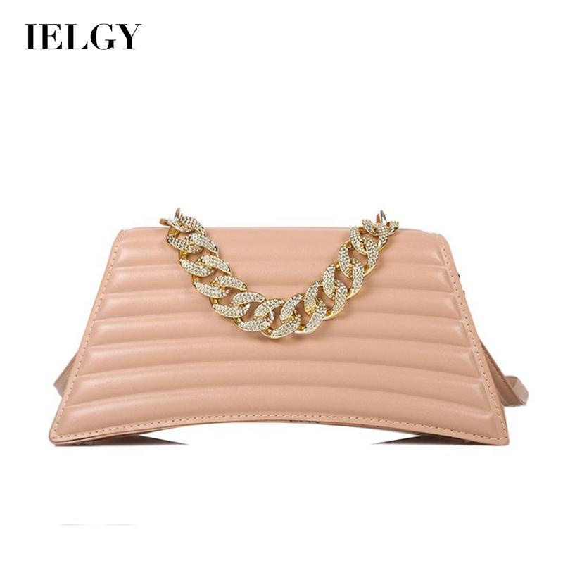 Túi xách IELGY phối chuỗi dây xích phong cách retro hàn quốc thời trang cho nữ