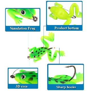 Set 4 Mồi Câu Cá Giả Ếch 3d 5.2g / 6cm