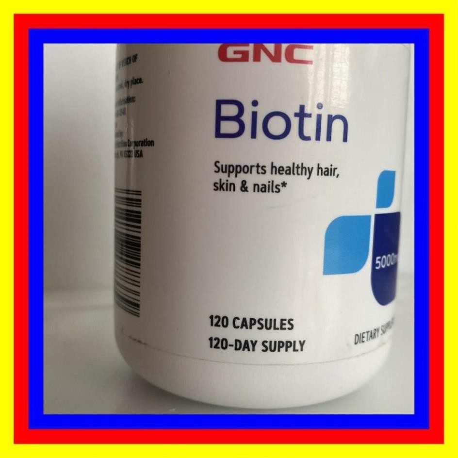 Viên uống mọc tóc GNC Biotin 5000mcg nhập khẩu Mỹ ( 120 viên) dùng trong 2 tháng