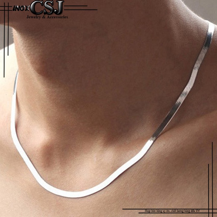 DÂY CHUYỀN INOX NAM DÂY MÌ DẸP 3MM CỰC ĐẸP - độc đáo, không đen, không gỉ