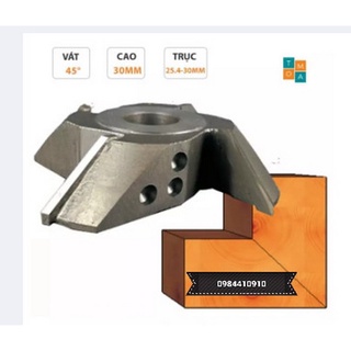 Mũi phay tupy 4 cánh vát 45 độ cao 30mm
