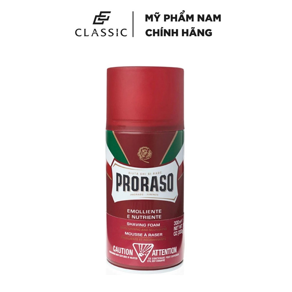 Bọt Cạo Râu Proraso Shaving Foam Nourish Sandalwood (Red) - 300ml