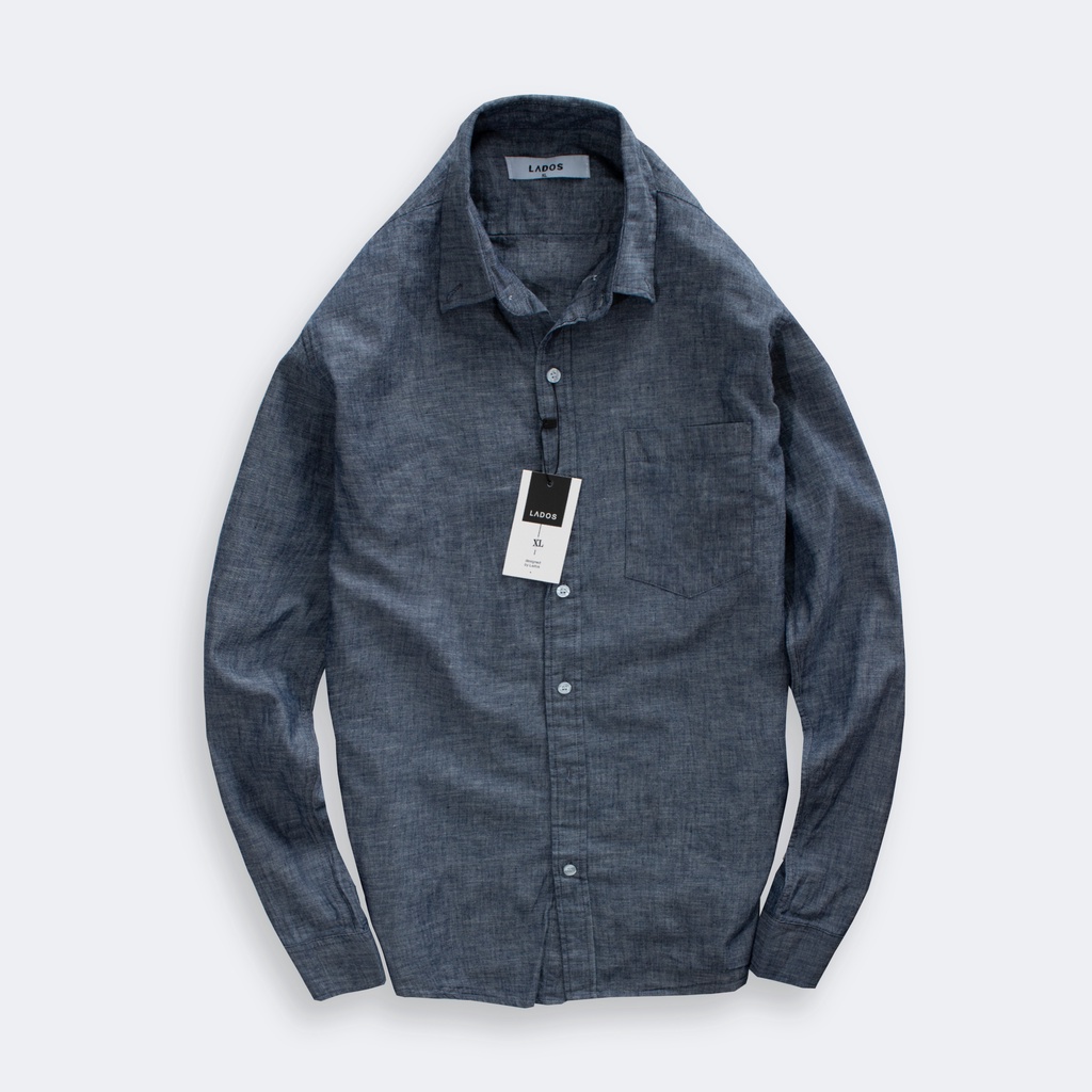 Áo sơ mi dài tay có túi form đẹp LADOS-8077 chất OXFORD công sở, trẻ trung