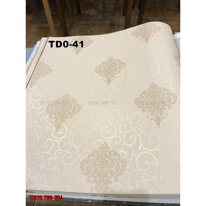 Giấy Dán Tường Hoa Văn Quả Trám Đẹp, Sang Trọng Cho Phòng Khách, Lụa Không Keo, Khổ 10m x 53cm