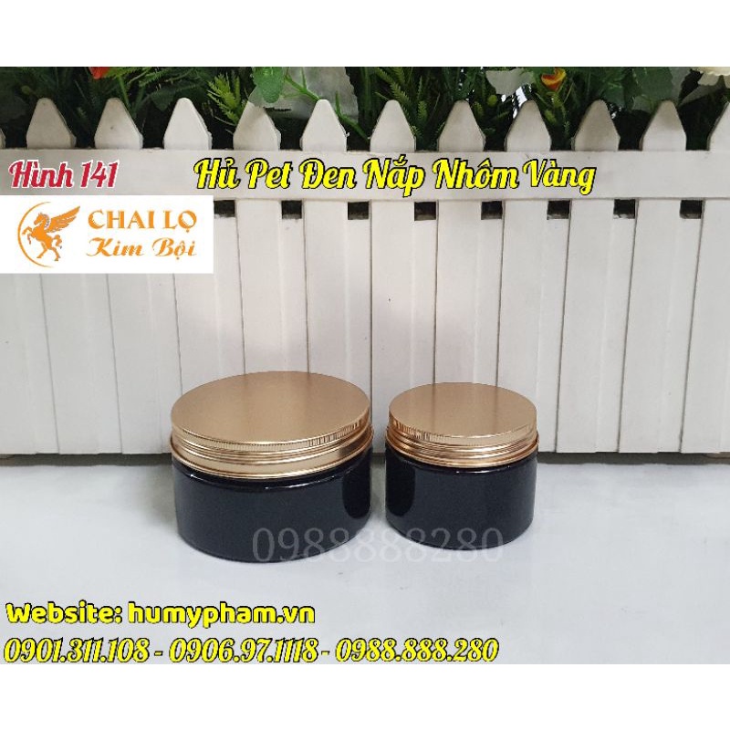 HỦ ĐỰNG KEM BODY - HỦ PET ĐEN 100g & 250g