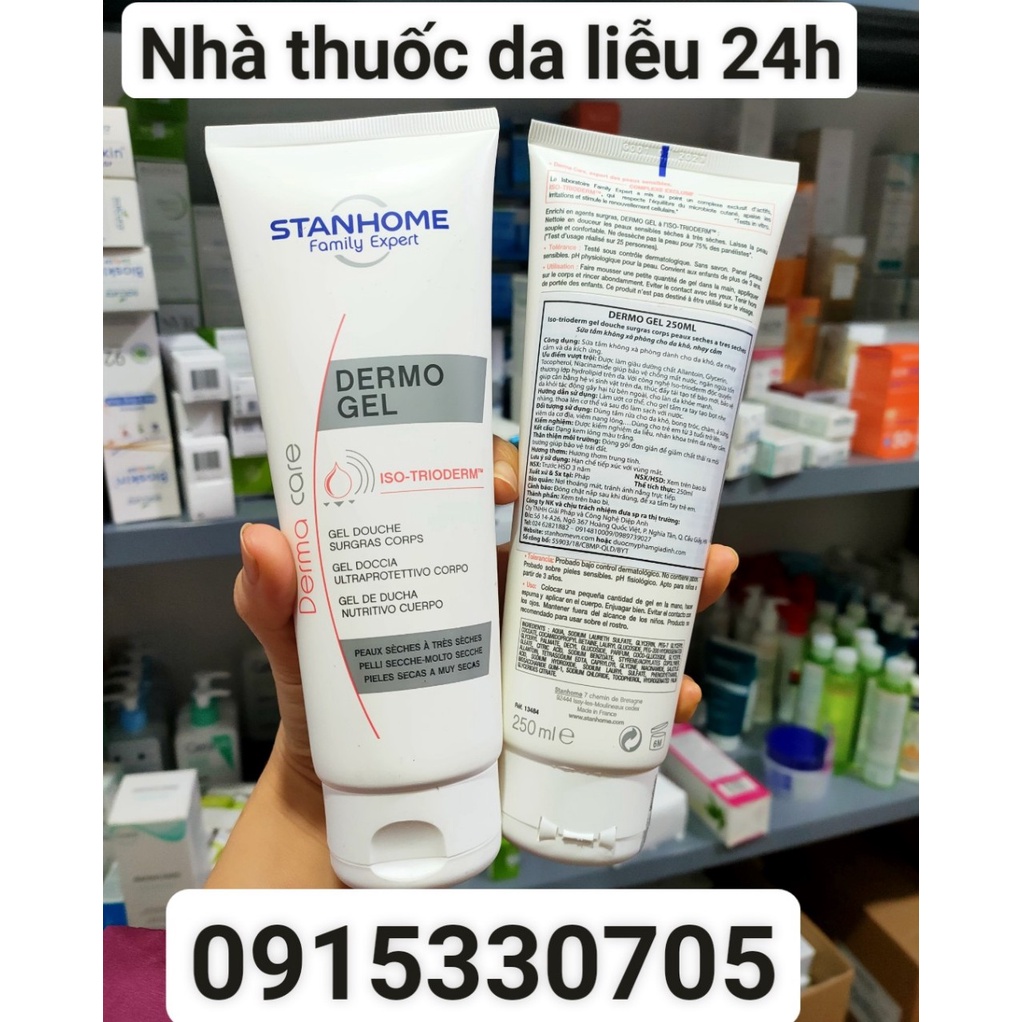 Sữa tắm không xà phòng cho da khô và da nhay cảm Stanhome Dermo Gel 250ml