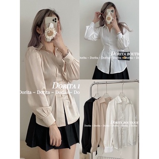 Áo sơ mi lụa khuy bọc buộc nơ lưng mã 632 - Dorita Boutique
