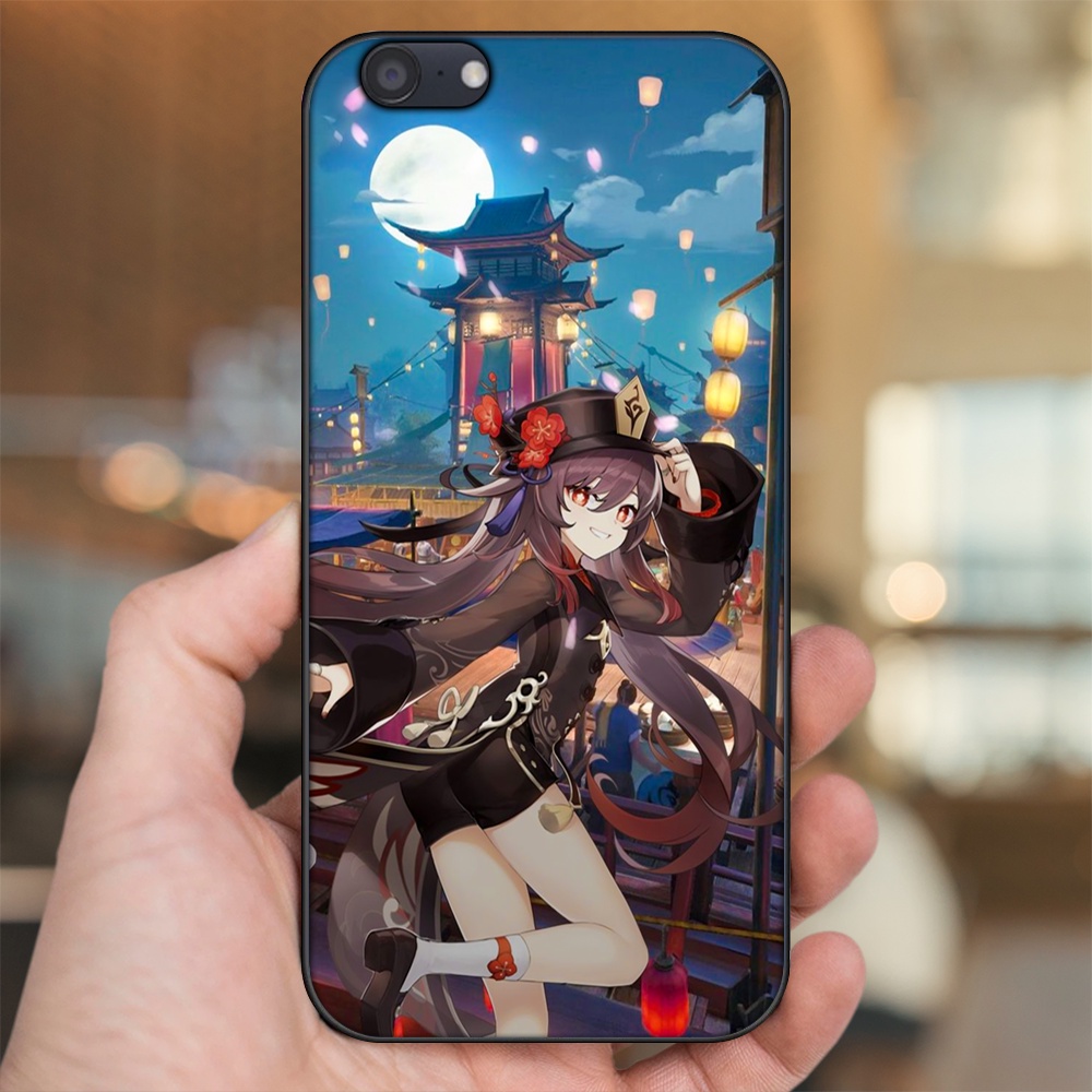 Ốp lưng Oppo A71 viền đen in hình Hutao Genshin Impact