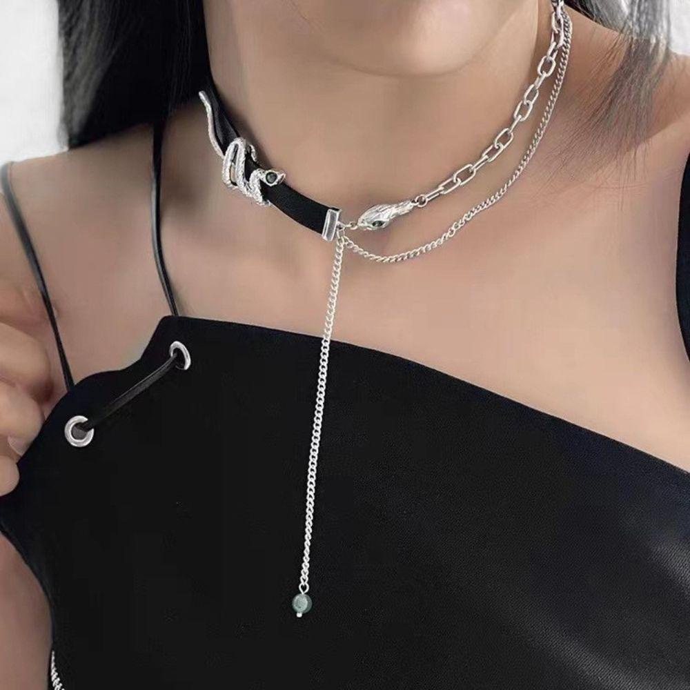 Vòng cổ Mặt Hình Rắn Phong Cách Steampunk